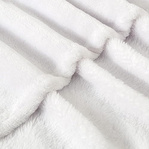 Miniatura 146 de BEDELITE Fleece Blanket White Throw Blanket for Couch & Bed, Luxury Plush Cozy Fuzzy Blanket 50" x 60", Super Soft Warm Lightweight Throw Blanket