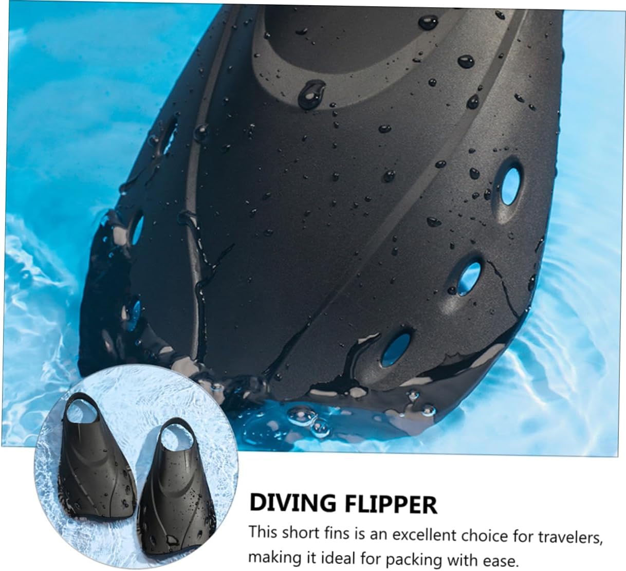 Adjustable Short Snorkeling Fins for Adults Flippers for Men Women Lightweight Compact Design for Training Travel Diving and Swimming