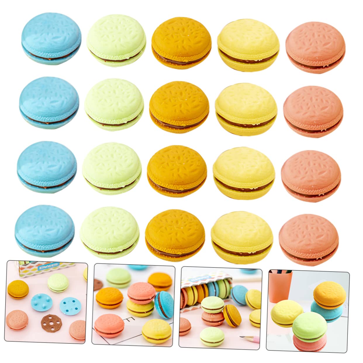 SHINEOFI 3 Set Gomma Macaron Pennarelli Cancellabili A Secco Expo Gomme Da Cancellare Per Puzzle Gomma Cancellare Per Cancellare Mini Gomme Da Cancellare Per La Classe 4 Scatole*3
