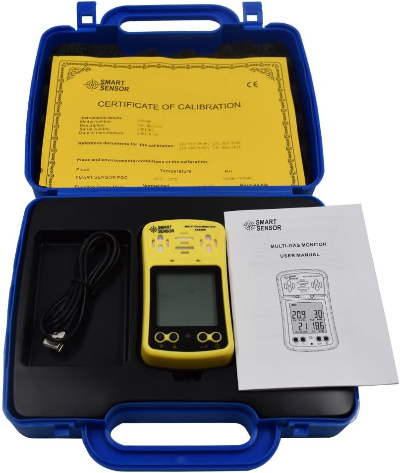 AS8900 4 in 1 Combustible Gas Detector Analyzer Handheld Multi-Gas Monitor Gas Detector O2CO H2S Analyzer