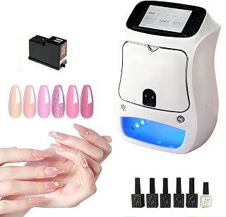 Automatic 3D Nail Art Printer Machine, Smart Recognition Electric Nail Printing Device, 4800DPI High-Definition, Smudge-Proof, Custom DIY Nail Design for Home & Studio