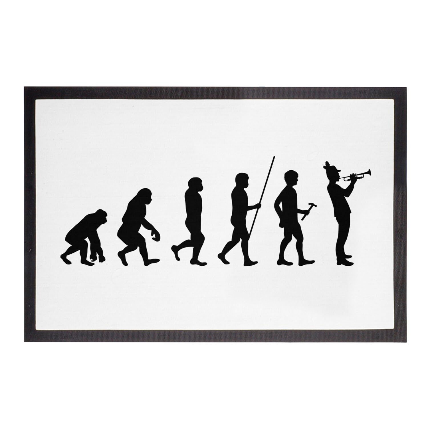 Paillasson blanc jazz Fabulous trompette tapis d'entrée musique 75x50cm
