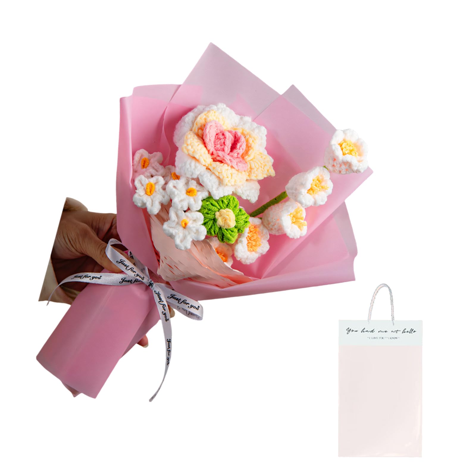 Kaeltsyn Lovely Floral Arrangements Knitted Roses Lilies Valley Myosotis Perfect Graduation Decor Knitted Blossomy Bouquets