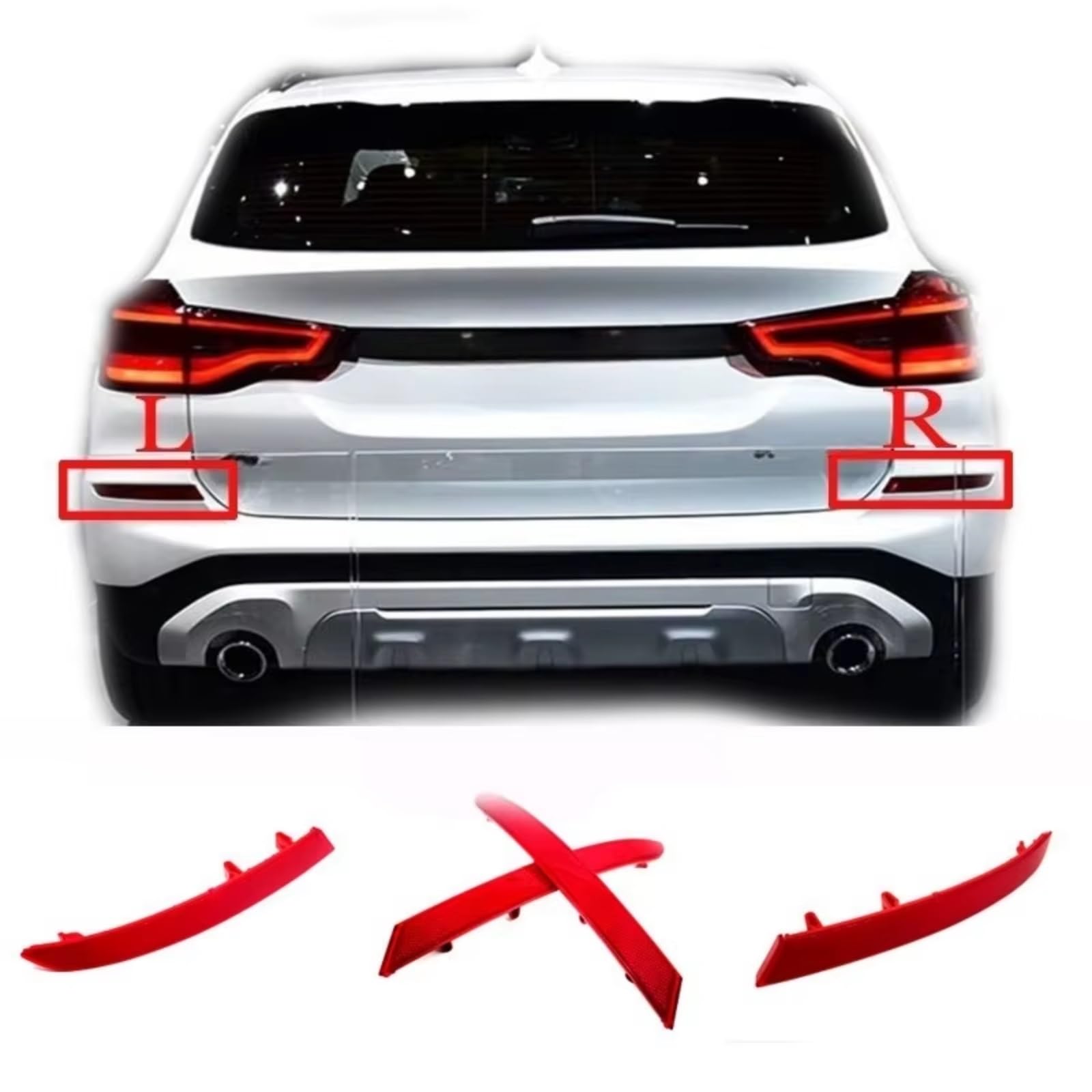 Reflector Trasero Compatible Con Para X3 G01 M40i 2018 2019 2020 2021 Kit Señal Lámpara Parada Reflector Parachoques Trasero Accesorios 63147419927(Right)