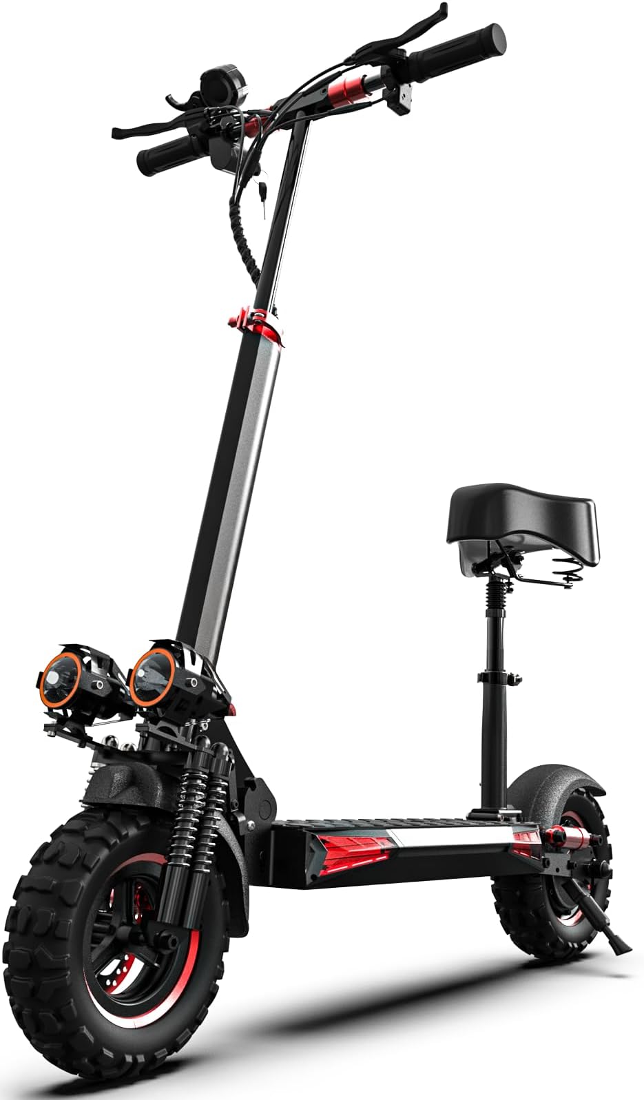 Off Road Electric Scooter for Adult, 48V 21AH, Folding E Scooter with Seat, 1200W Motor, 11" Off Road Tire, Double Suspension for Commuter Outdoor