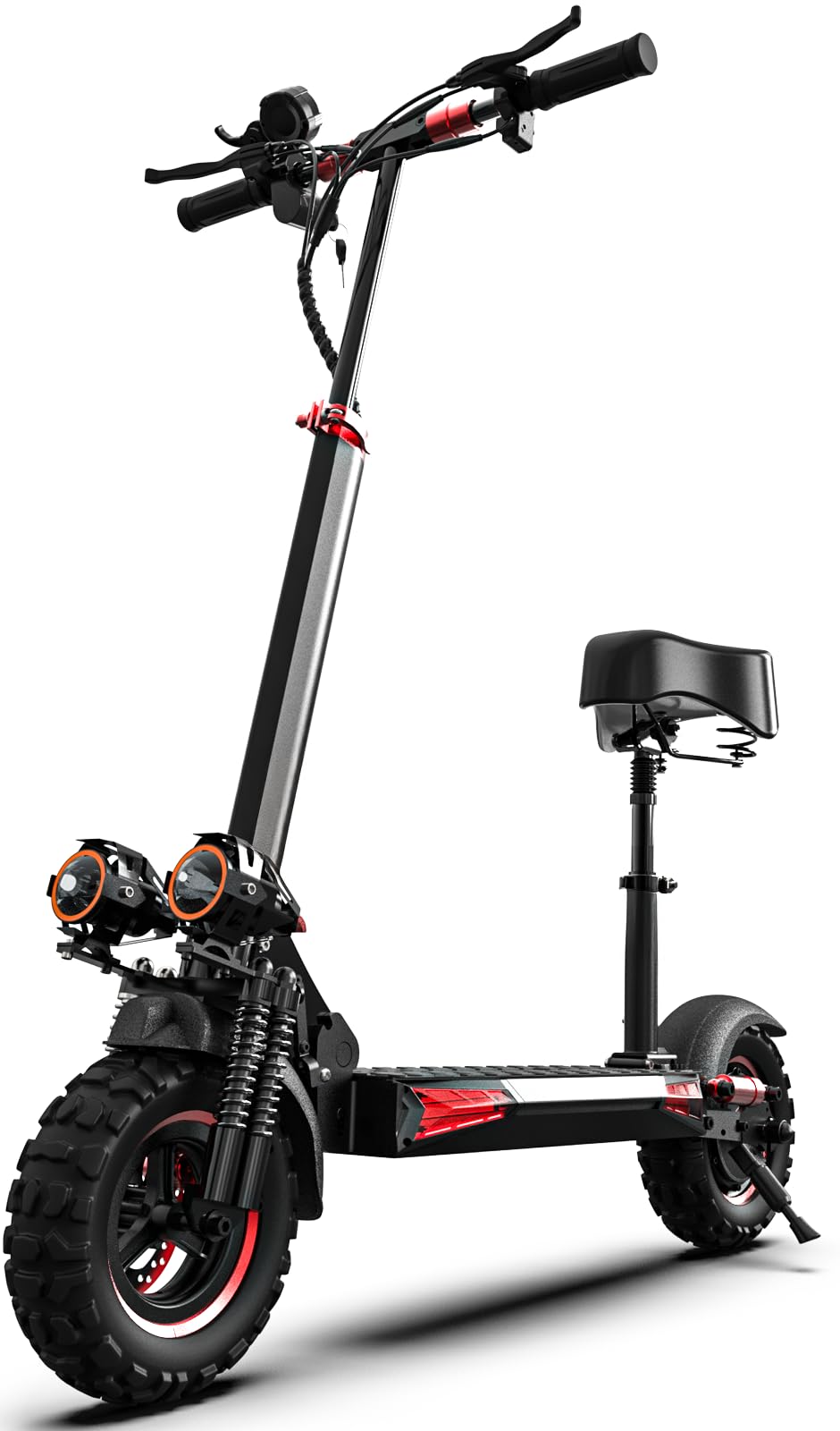Off Road Electric Scooter for Adult, 48V 21AH, Folding E Scooter with Seat, 1200W Motor, 11" Off Road Tire, Double Suspension for Commuter Outdoor