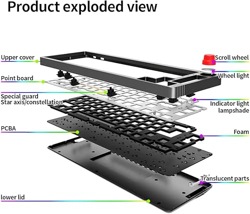 Miniatura 3 de La caja de conexiones programable intercambiable en caliente GK68 RGB se puede reemplazar con interruptor de kit de teclado mecánico de bricolaje
