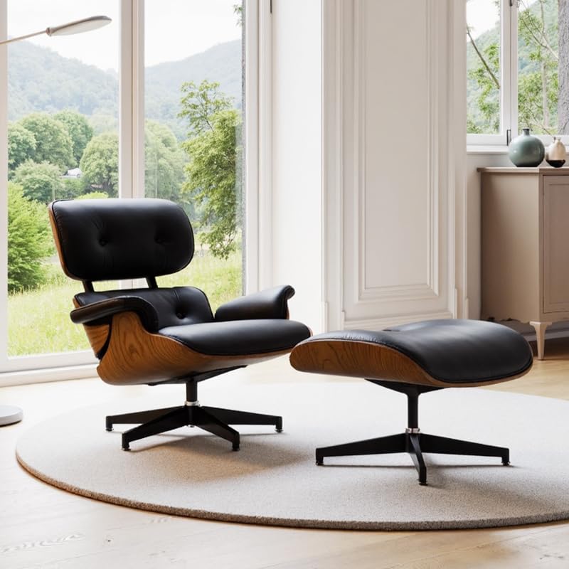 Aivermeil Relaxsessel aus Echtleder mit Fußstütze–Verstellbarer Fernsehsessel mit Liegefunktion, ergonomischem Design & Wippfunktion, Massiver Holzrahmen, Perfekt für Wohnzimmer & Büro – Bild 5