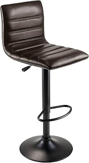 Winsome Wood Holly Triple Stich Airlift Stool with "L" Back and Soft PU Seat