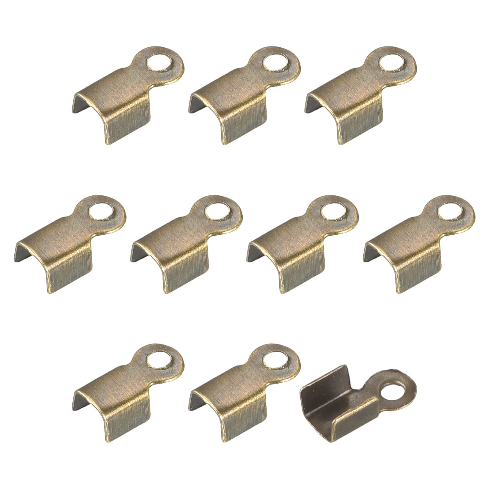 Extrémités de cordon pliables 3 x 6 mm, embouts de finition en bronze pour cordon et lacet