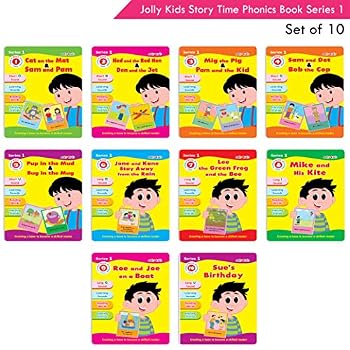 Paperback Jolly Kids Story Time Phonics Series 1 Books Set of 10| Short & Long Sound| Phonic Sound Stories Book for Kids Ages 4-8 Years Book