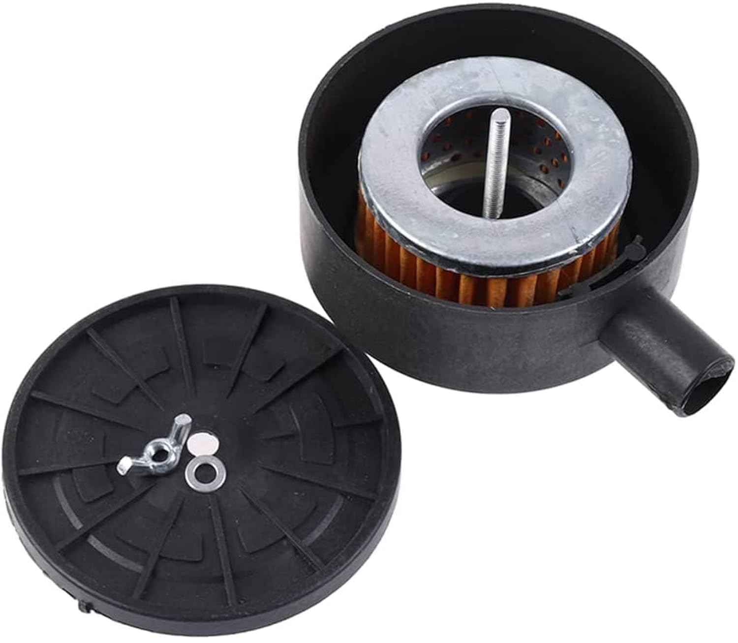 1/2" PT 20mm Thread Compressor Air Intake Filter Metal Silencer Noise Muffler with a Replacement Element