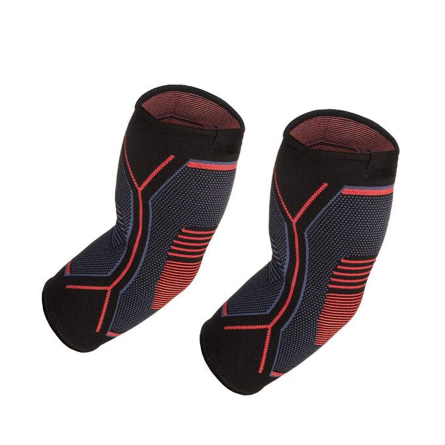 1 Pair Fitness Elbow Brace Support Compression Sleeve Reduce Joint Pain For Fitness Exercises Equipment Red XL 2Pcs