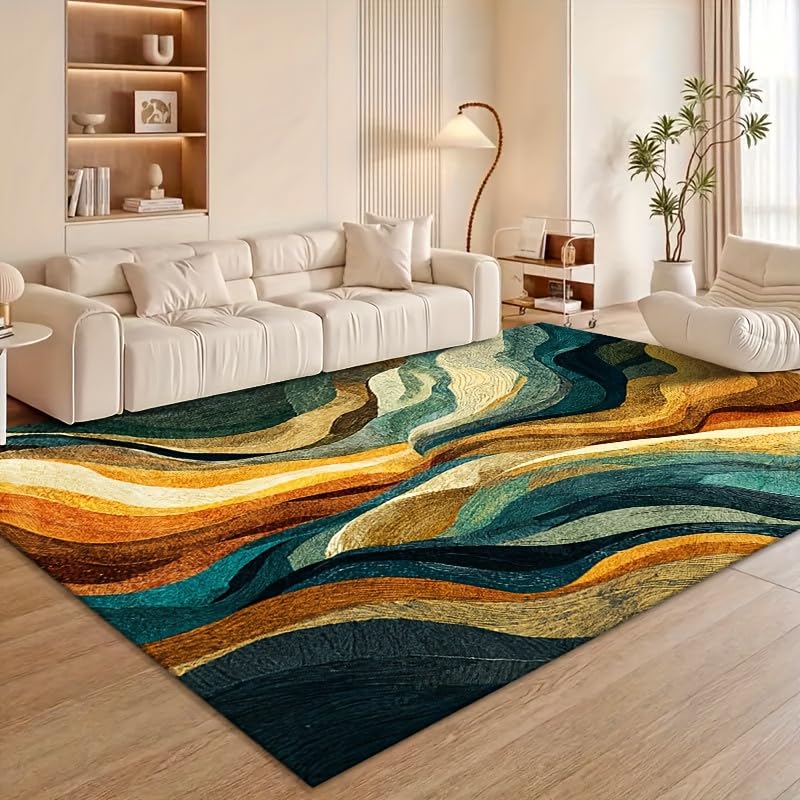 Tapis de salon anti-glisse à vagues pour éliminer les saletés de l'entrée et du couloir