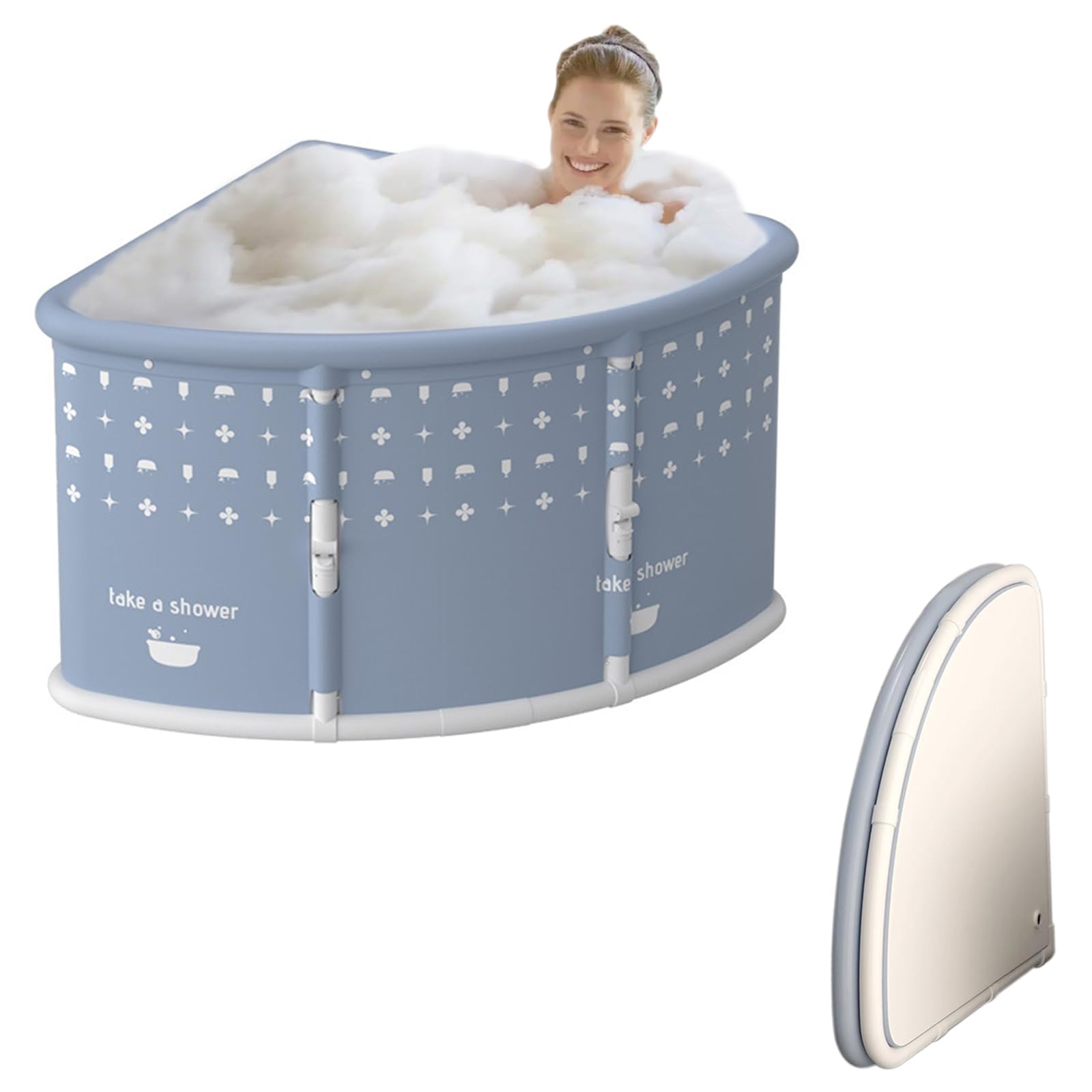 Faltbare Badewanne Für Erwachsene, 3s Ein Klick Falten, Freistehende Badewanne Mit Ablaufrohr, Tragbare Badewanne Für Home SPA, Eisbad