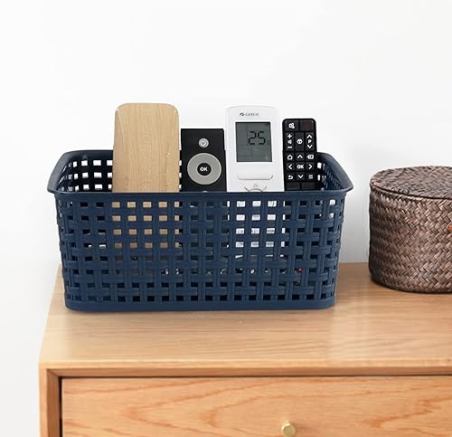 Miniatura 8 de Ucake Plastic Storage Baskets for Organizing, Small Weave Storage Baskets, 6 Packs