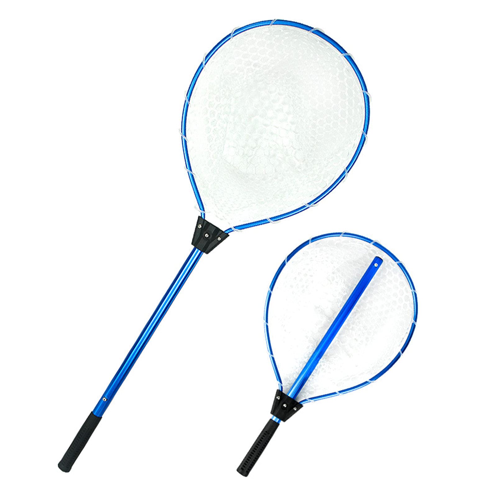 N/A Rete da Pesca Guadino per Pesci, Manico telescopico Pieghevole Pieghevole, Rete in Materiale di Gomma Resistente, Cattura o Rilascio Sicuro del Pesce - Blu