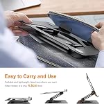 GPlus+ Laptop Stand with 360 Rotating Base, Ergonomic Adjustable Notebook Riser Holder Compatible with All Laptops