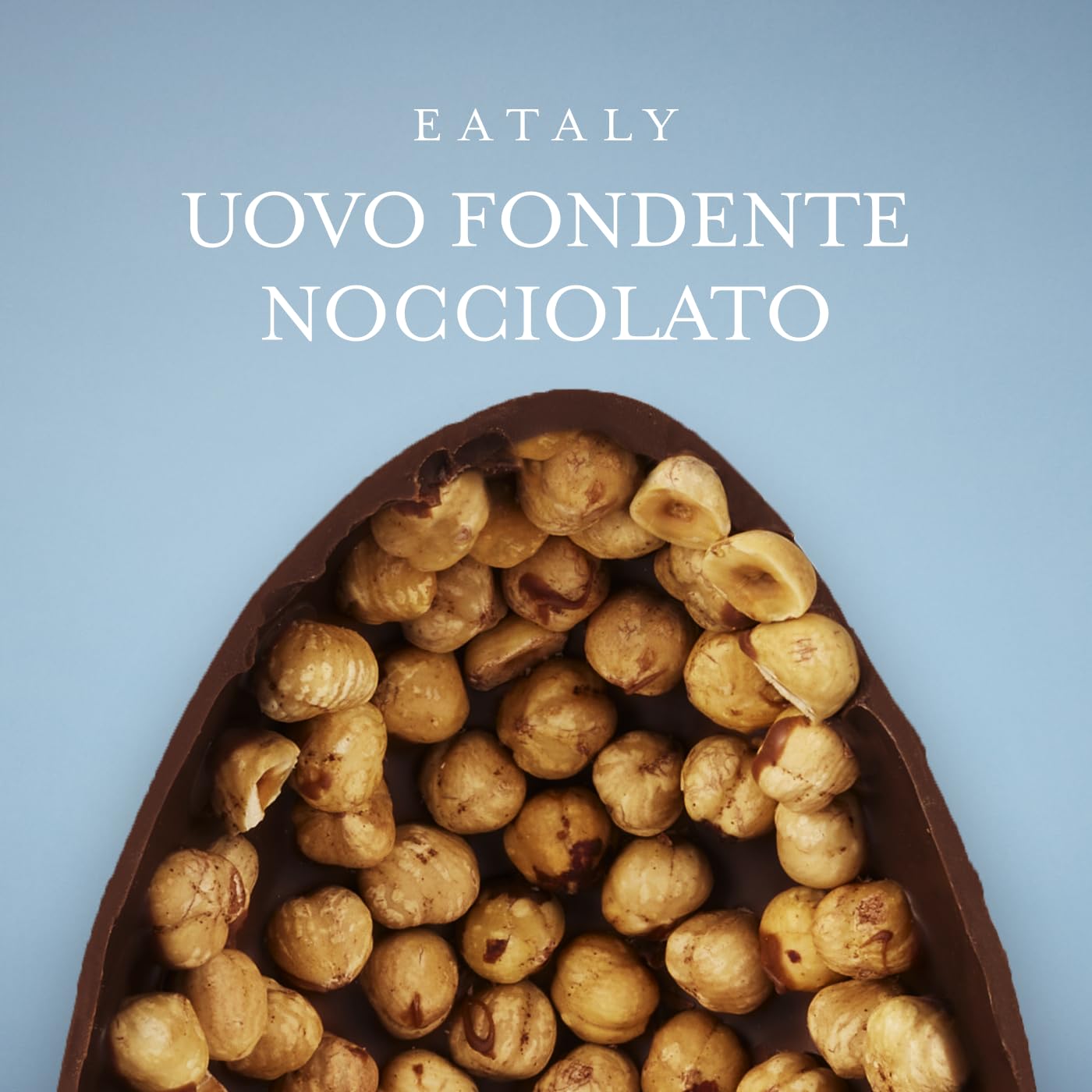 Uovo di Pasqua Cioccolato Fondente con Nocciole 400g Eataly - Bean to Bar, Nocciole Italiane, Elegante Incarto
