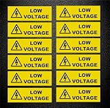 Low Voltage Electric Electricity Stickers Decals (12 Pack) Small .5x1.5