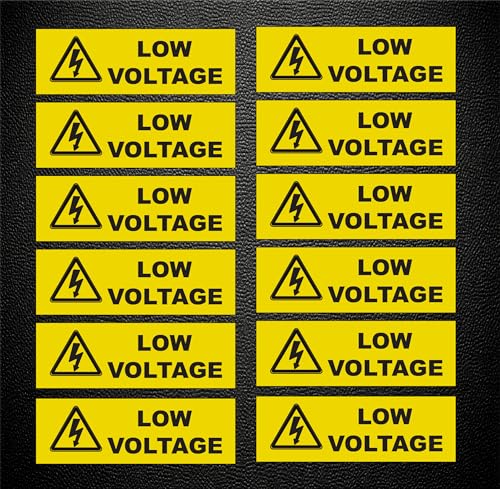 Low Voltage Electric Electricity Stickers Decals (12 Pack) Small .5x1.5