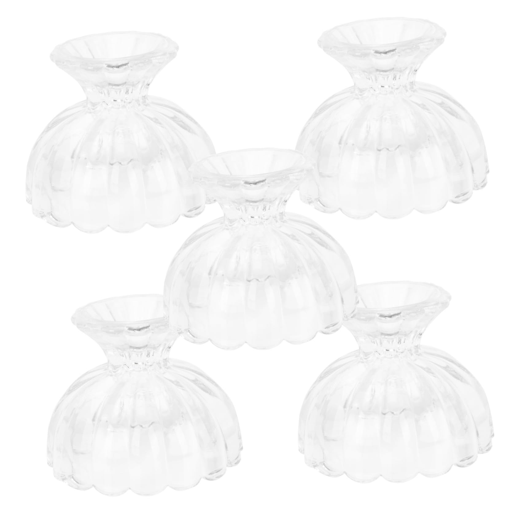 Mikinona 5 Pezzi Coppe da Gelato in Vetro a Forma di Loto, 150ml, Riutilizzabili, Facili da Pulire per Dessert e Frutta