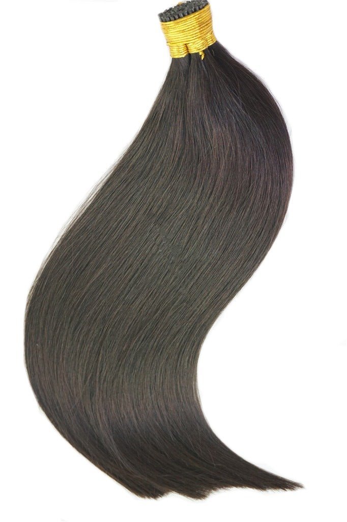 16-22inch Double Drawn Keratin Stick I Tip Remy Human Hair Extensions 1G (18" 50S, Off Black)