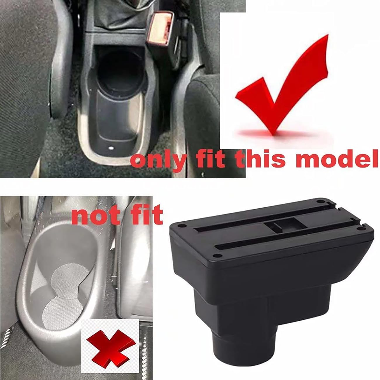 ZENVI Braccioli Compatible with OPEL Corsa D Braccioli 2006-2013 Console Centrale Organizer Immagazzinaggio Scatola Utilizzabile Per Autisti Supporto Gomito Doppio Spazio Archiviazione(Stile Nero)