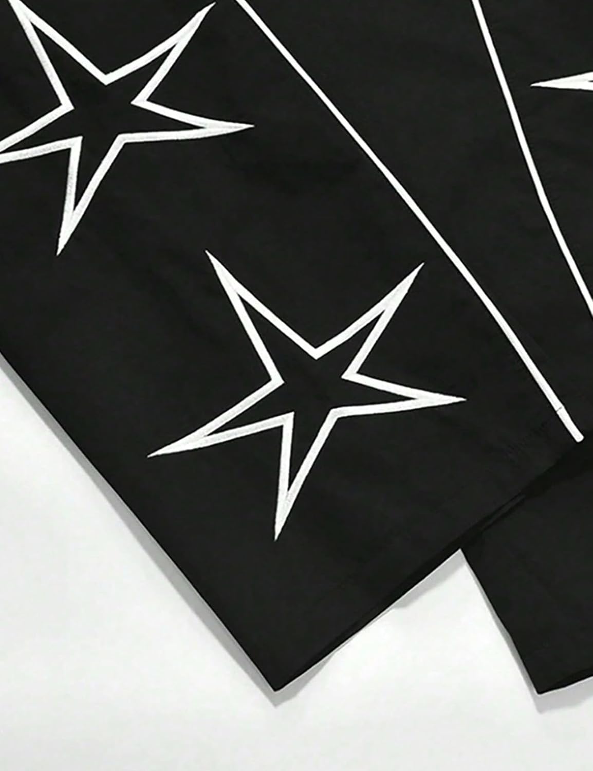 Yimoon Men's Star Pants Y2K Lightweight Drawstring High Rise Side Striped Pants Wide Leg Baggy Dance Pants with Pockets - Image 6