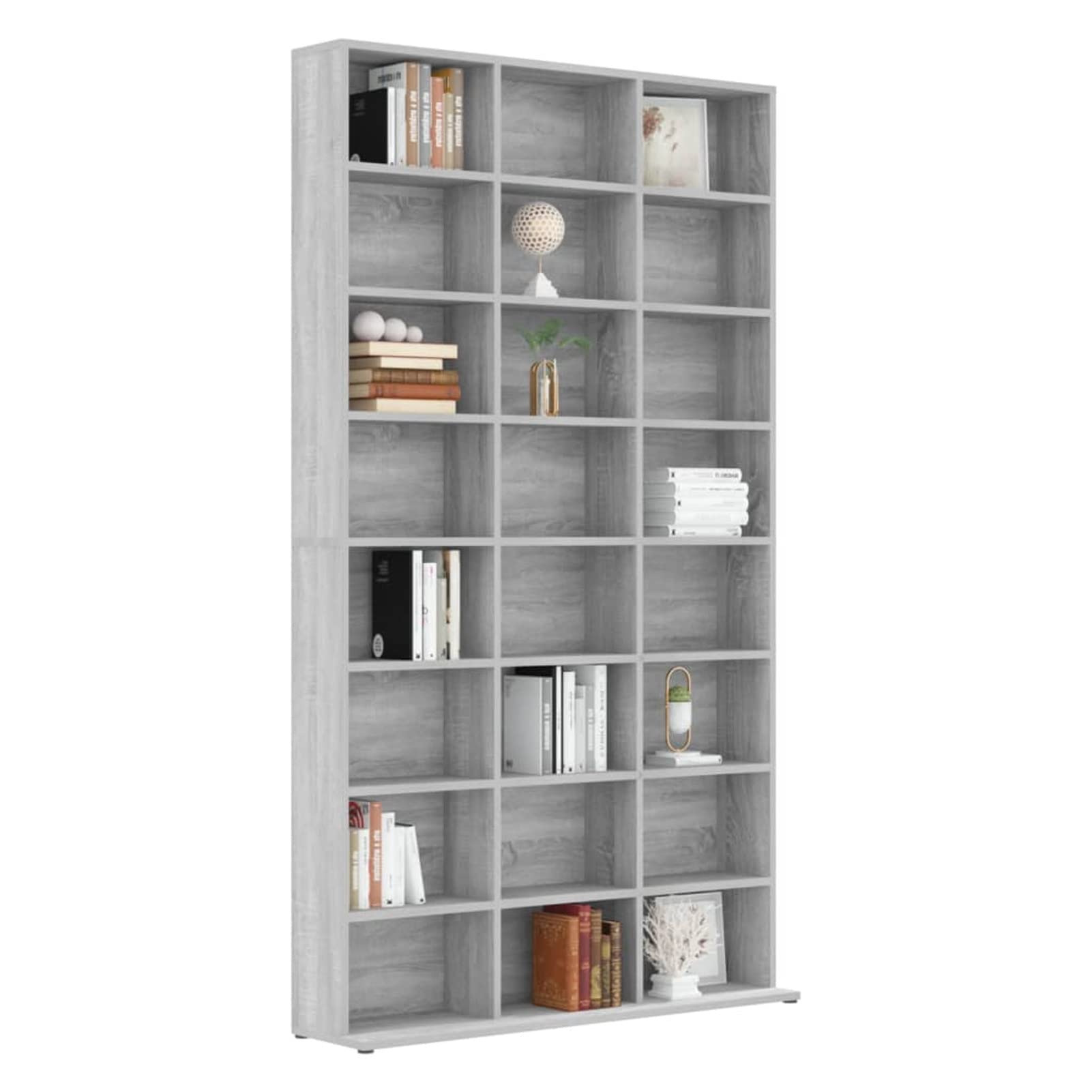 Lechnical Mobile Porta CD Grigio Sonoma 102x23x177,5 cm Legno Multistrato,Mobile Porta CD,Porta CD,Scaffalatura per CD