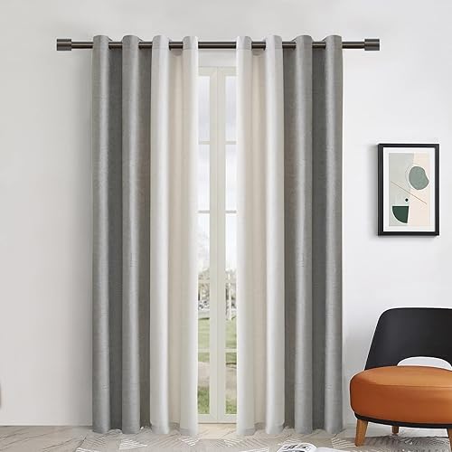 Miniatura 3 de Paquete de 2 barras de cortina de bronce para ventanas de 28 a 48 pulgadas, barras de cortina resistentes de 1 pulgada de diámetro, barra de cortina