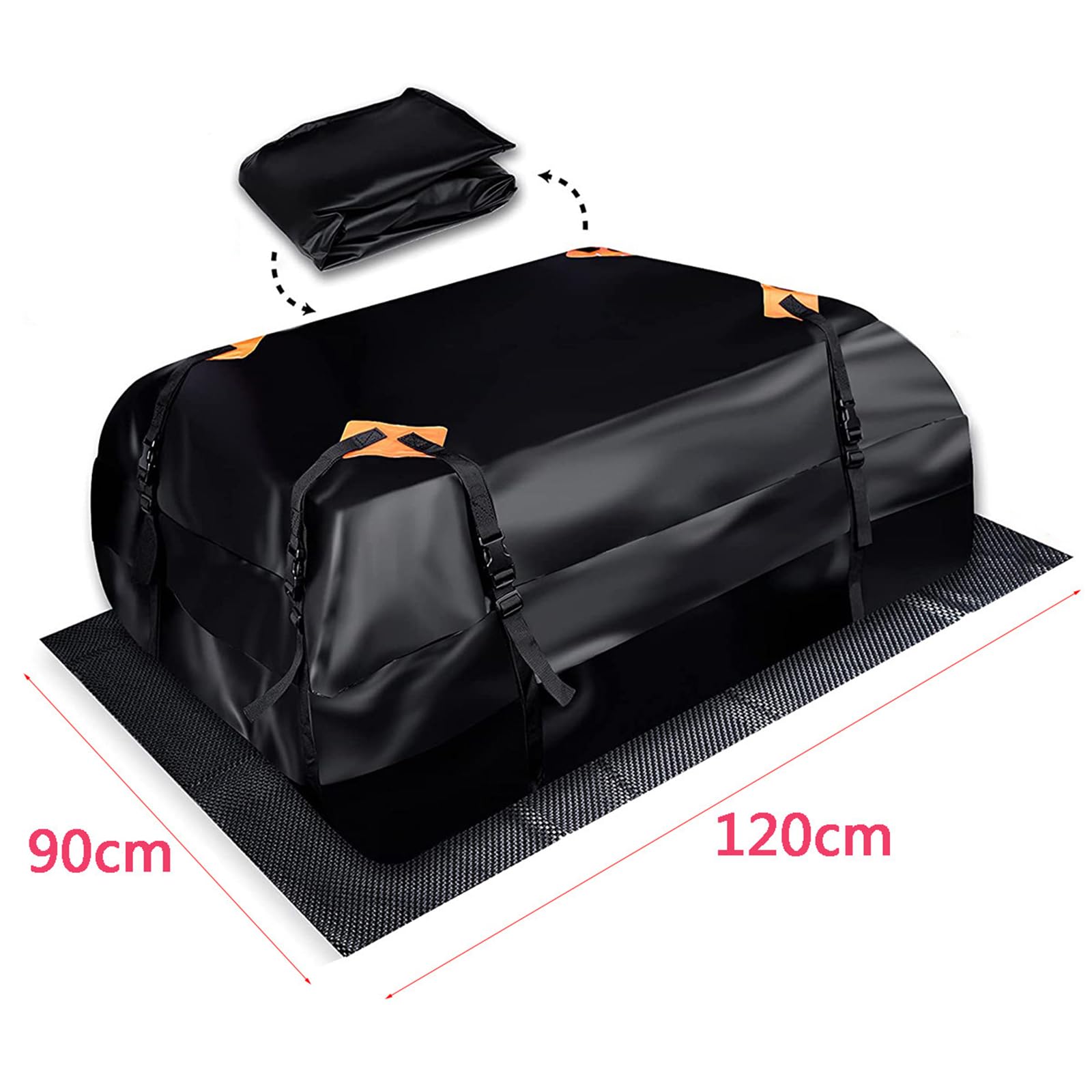 Bagage Toit Suv Coffre Toit Voiture Yugodex 595L - Étanche, Pliable, Sans Barres, Noir/orange Sac De Toit Voiture Bagage Toit Suv Coffre Toit Voiture Yugodex 595L - Étanche, Pliable, Sans Barres, Noir/orange Sac De Toit Voiture