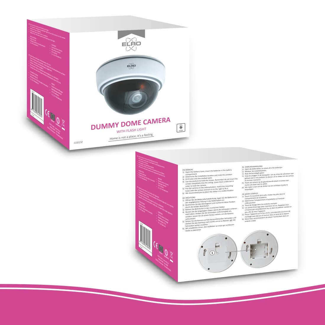 ELRO CDD15F Telecamera Dummy Dome per interni con luce flash