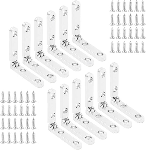 Alamic Bisagras de joyero para caja de madera, joyero, mini bisagra de 90 grados, bisagra dorada, bisagra de joyero con tornillos, color plateado,