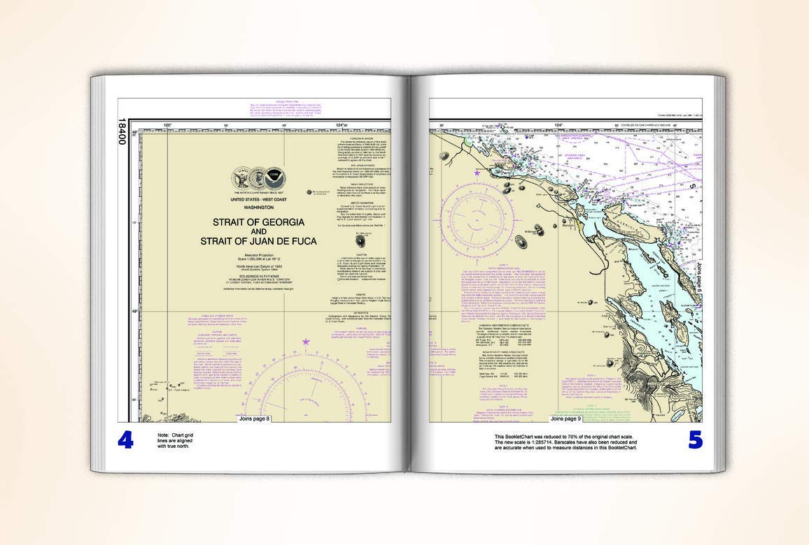 Paradise Cay Publications NOAA BookletChart 18400: Strait of Georgia and Strait of Juan de Fuca