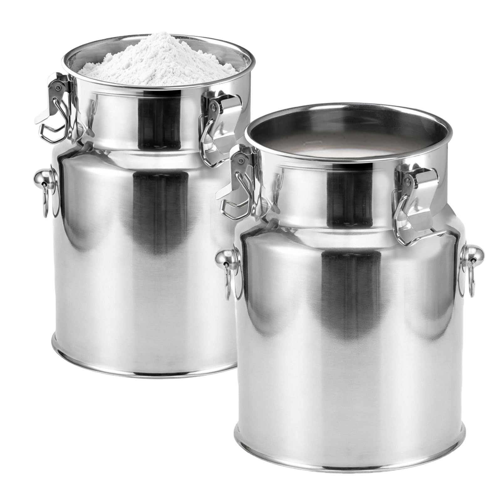 AIZYRLYR Stainless Steel Milk Bucket with Airtight Lid, Milk Can Milk Pail Reusable Liquid Storage Jug Storage Container for Milk, Wine, Oil, Farm Transport