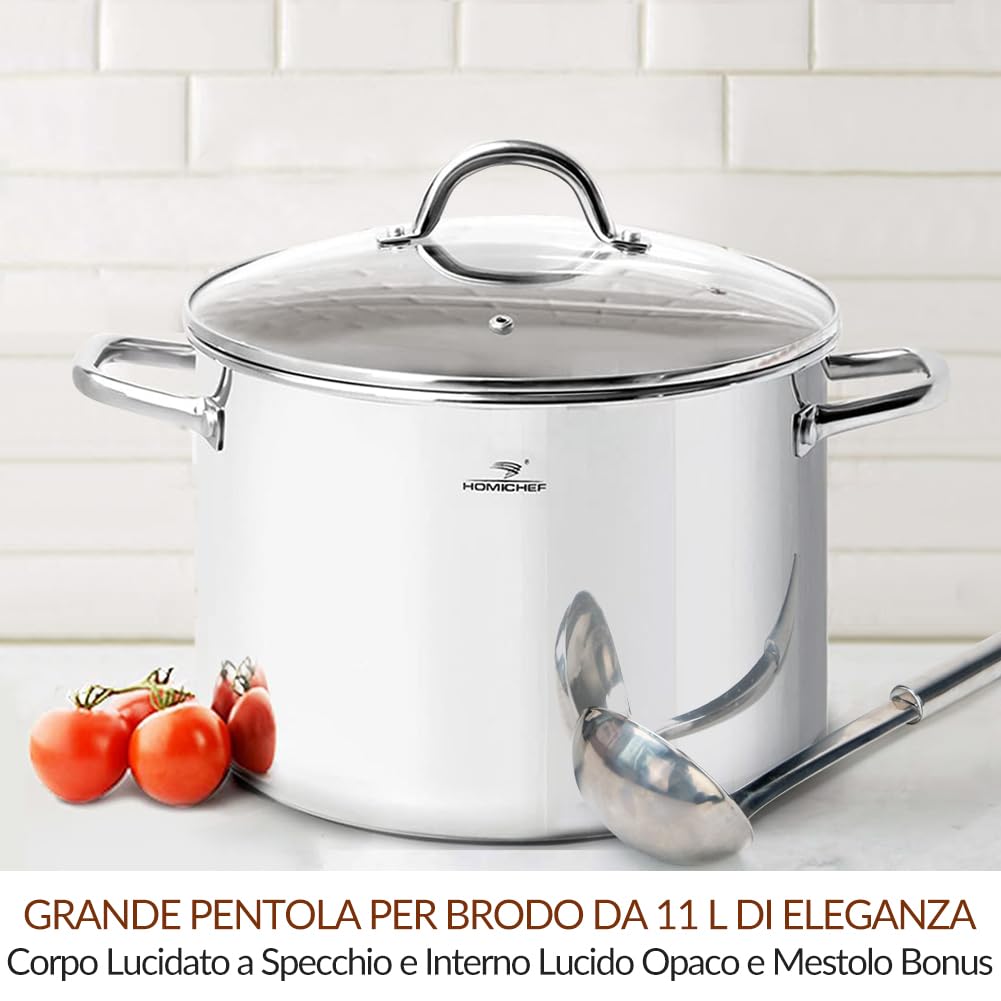 HOMICHEF Set 3 Pezzi Cottura A Vapore Acciaio Inox Senza Nichel - Inserti Per Verdure E Pentola Con Coperchio - Foto 2