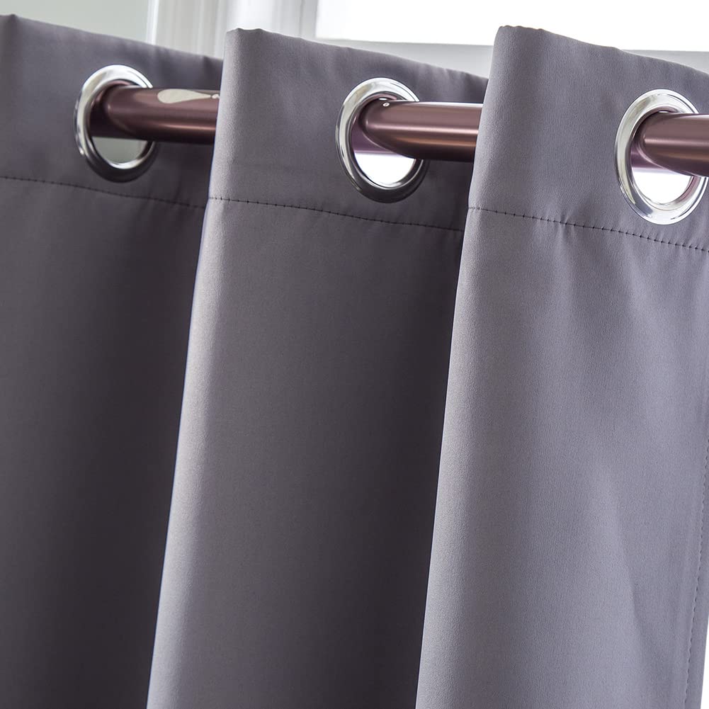 Rideau Occultant à œillets 74x90cm - 1 Panneau 100% Polyester - Isolant Thermique - Idéal Petite Fenêtre Cuisine/salle De Bain