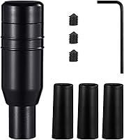 WINOMO Universal Automatic Car Shift Knob Cover - Black Aluminum Alloy Lever with 3 Adapters, Easy Install