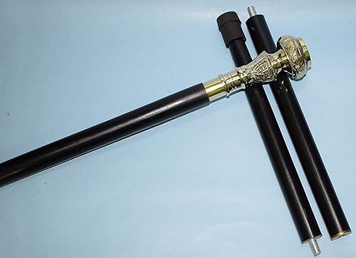 Miniatura 3 de Travelers Compass Gentleman's - Bastón para caminar, 36 pulgadas, mango de latón y caña de madera dura, mango victoriano, mango de brújula de madera