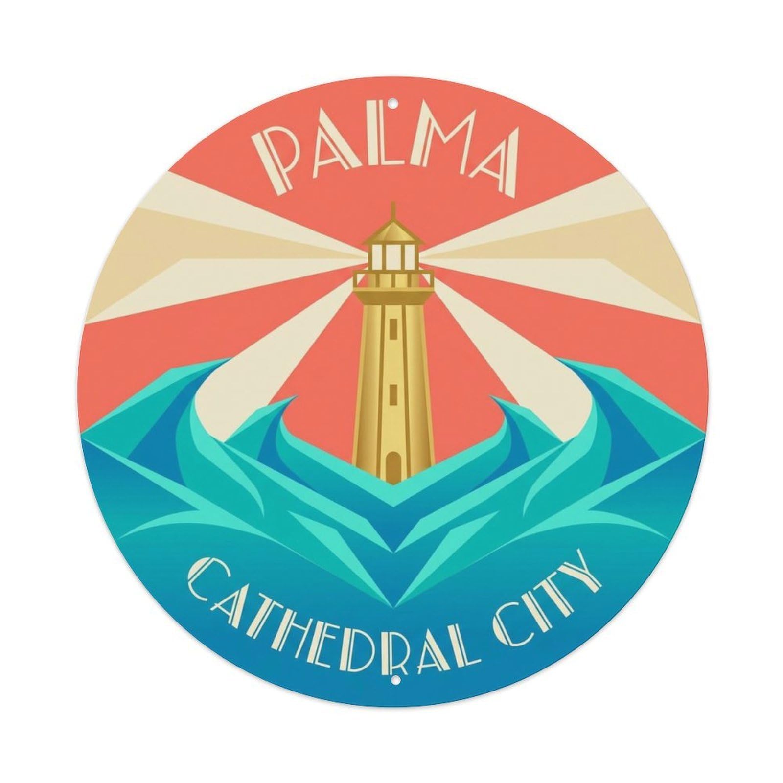 Vintage Travel Palma Spain Residents Metal Tin Sign