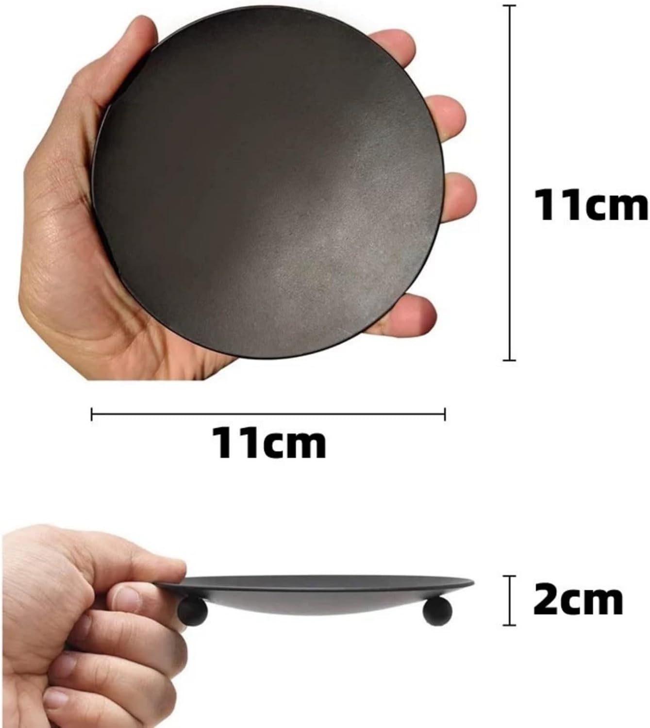 Iron Candle Holder, Set of 4, Metal Saucer Style Candle Holder for Pillar, Decorative Candle Stand for Wedding, Dinning, Party Decoration