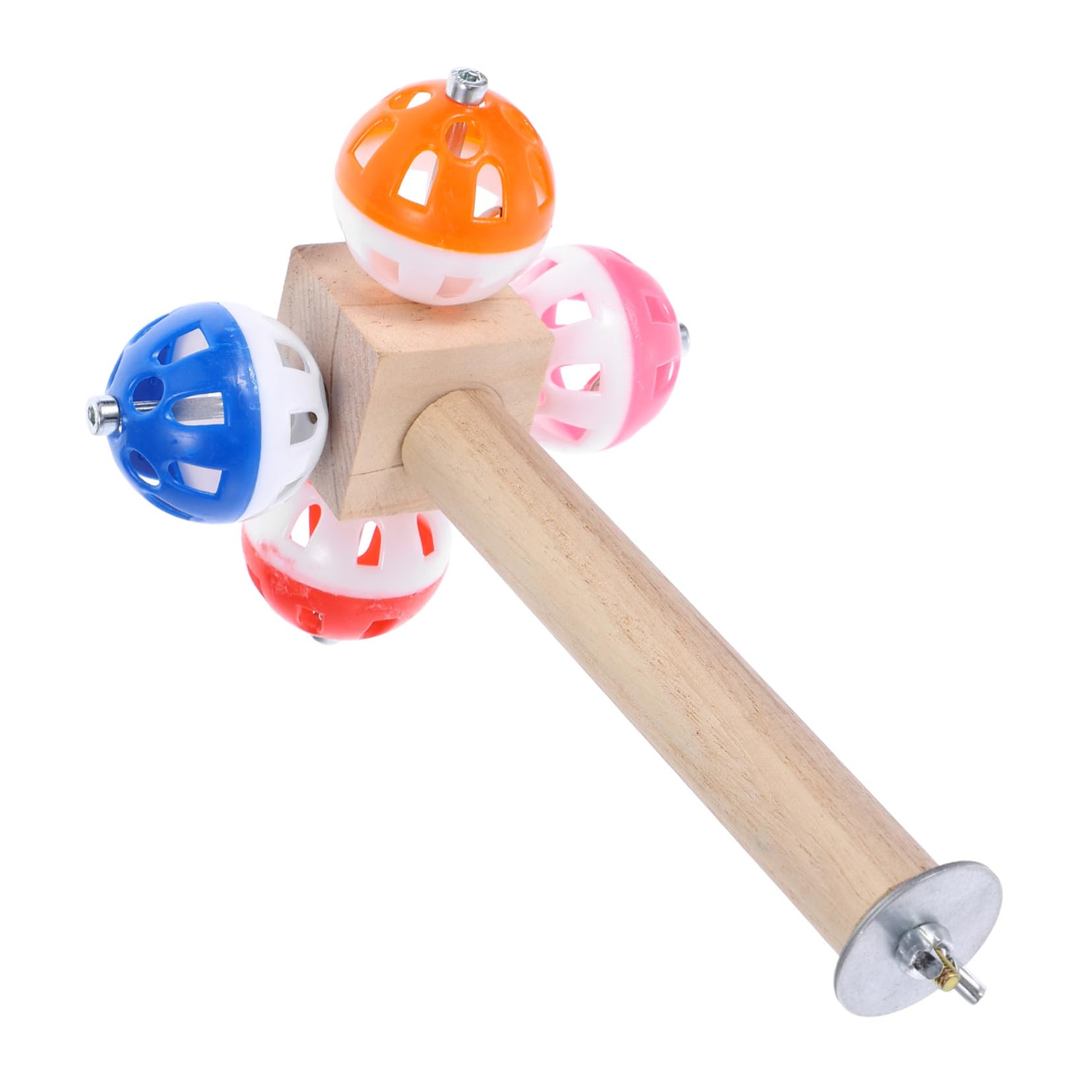 VANZACK 4piezas Percha para Aves con Bola Giratoria Juguete para Periquitos Accesorio De Jaula Barra De Madera Estación para Aves Pequeñas Fácil De Instalar y Limpiar Mejora El