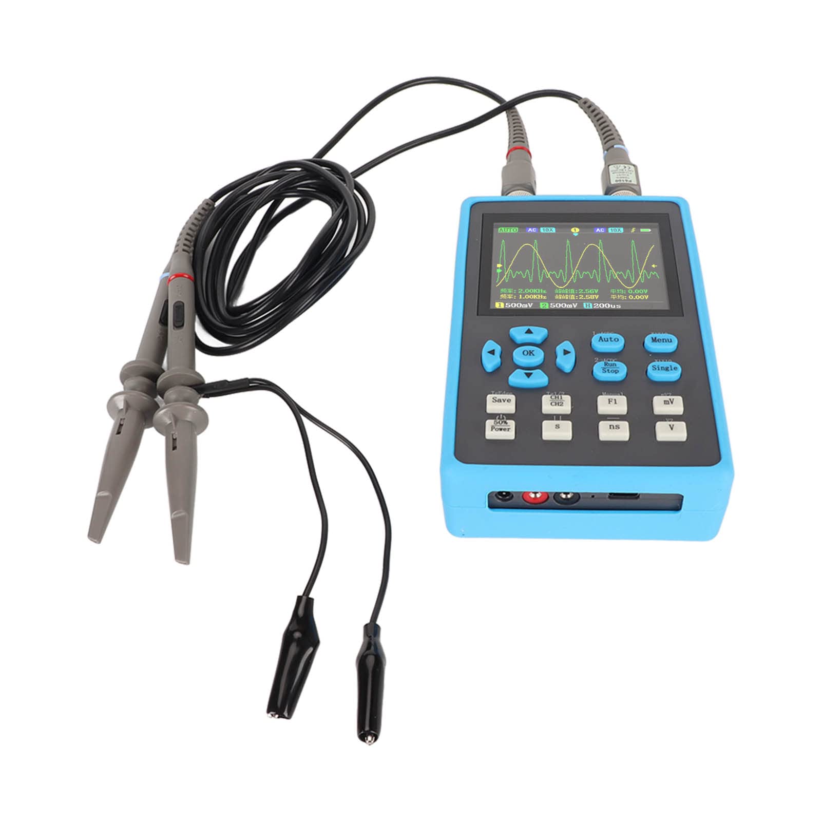 Generic Osciloscopio Digital Portátil de 2 Canales, Ancho de Banda de 120 MHz con Espectro FFT para Proyectos de Bricolaje, LCD de 2,8 Pulgadas