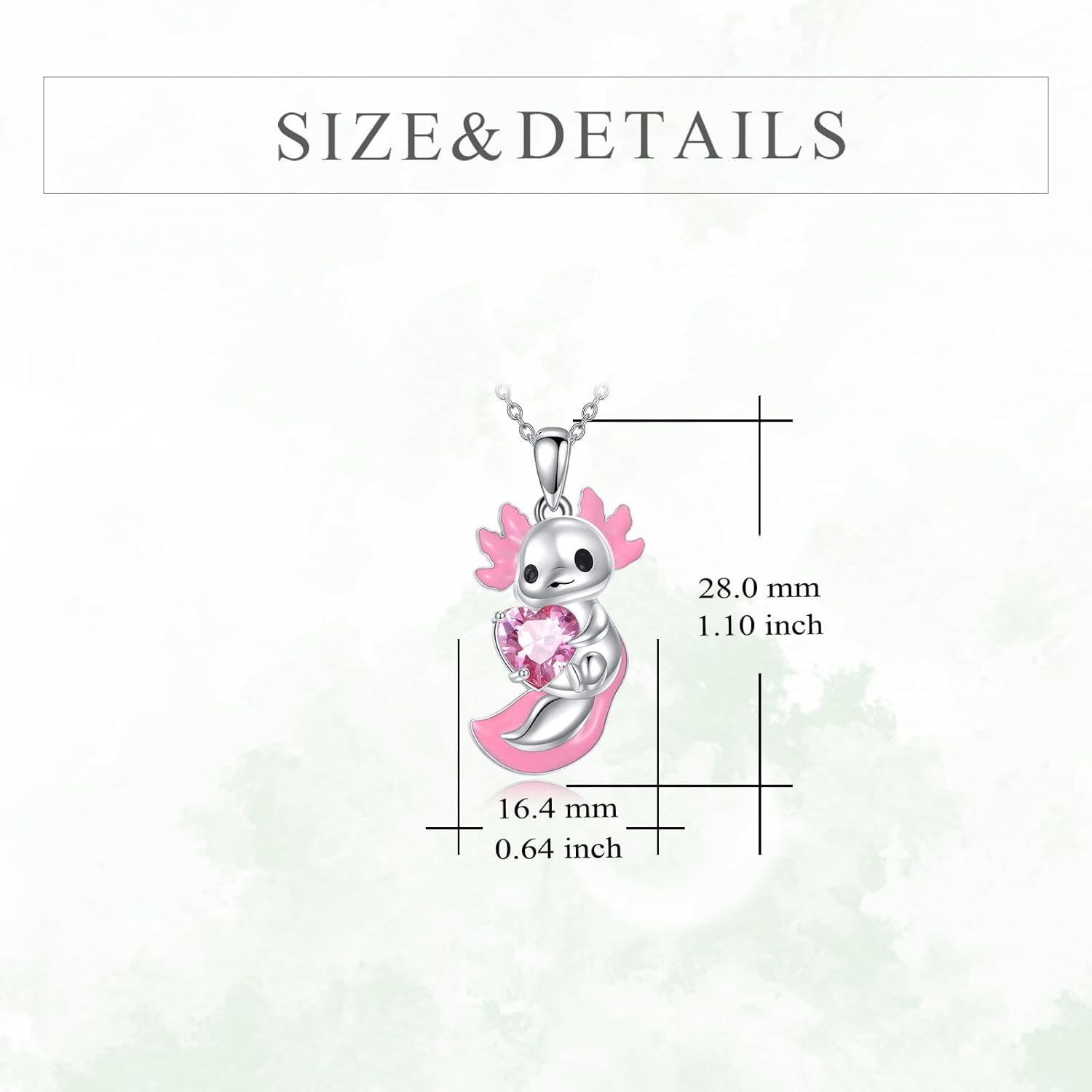 Axolotl Necklace for Women 925 Sterling Silver Axolotl Pendant Cute Animal Jewelry Gift for Family Friends - Image 4