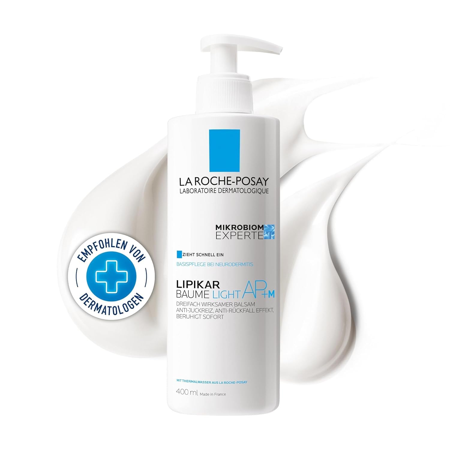 La Roche-Posay Lipikar Baume Light AP+M, Rückfettende Lotion bei Neurodermitis und trockener Haut, Schnell einziehend, Ohne Duftstoffe, Für Babys ab 3 Monaten, Kinder und Erwachsene, 400 ml