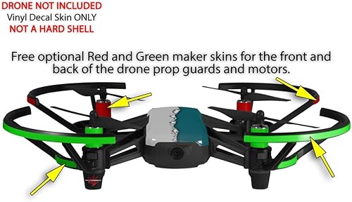 Miniatura 3 de Skin Decal Wrap Pack 2 para DJI Ryze Tello Drone Ripped Colors Gray Seafoam Green Drone no incluido