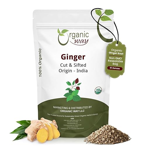 Vista 12 de Organic Way Raíz de jengibre seco prémium cortada y tamizada (Zingiber officinale) - Certificado orgánico y kosher Crudo, vegano, sin OMG y sin