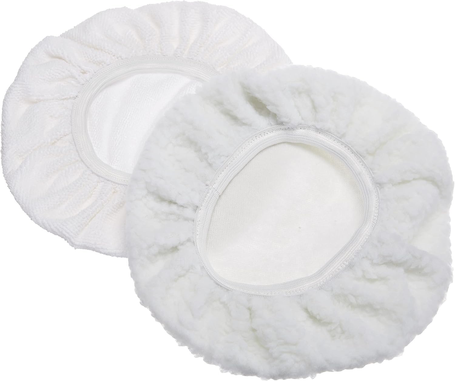 Lot de 4 tampons de polissage, 2 x laine, 2 x microfibre, 220 mm à 250 mm, lavables