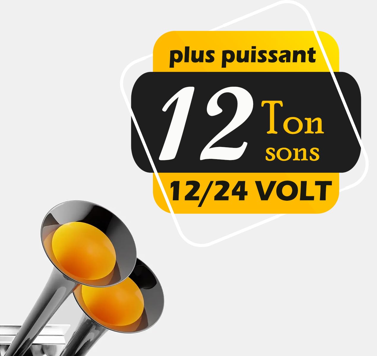 NEU BABY JUMBO | Klaxon Basuri Musicaux Melodie Trompes | 12-24 Volts | 130 DB 2 Super Puissant Trompette | 12 Son Pour Camion,Tracteur,Agricoles,4x4,Van,Voiture